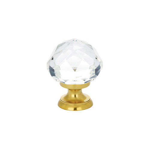 Diamond 1" Cabinet Knob Bright Brass Finish