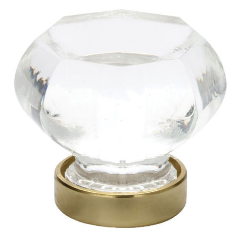 Old Town Clear 1-1/4" Cabinet Knob Bright Brass Finish