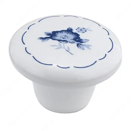 Eclectic Ceramic Knob - 6006 Blue Flower