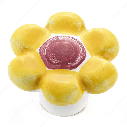 Eclectic Ceramic Knob - 125 Pastel Yellow