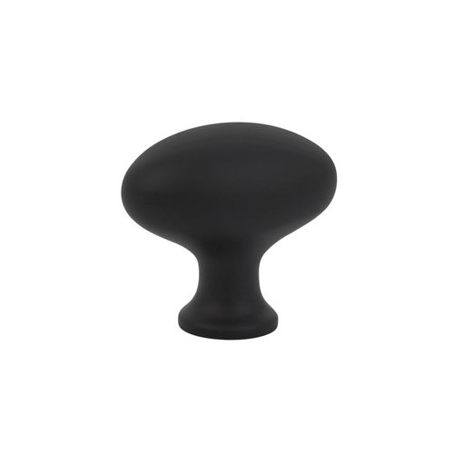 Egg 1-1/4" Cabinet Knob Flat Black Finish