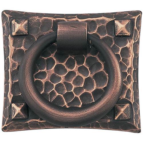 Hammered Ring Cabinet Pull 1-3/4" X 1-1/2" Oil Rubbed Bronze Finish