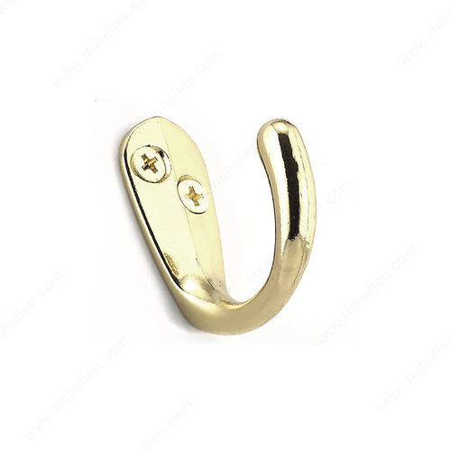 1-1/2 in Single Utility Hook - 6506 Brass