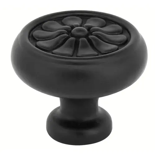 Tuscany Petal 1" Cabinet Knob Flat Black Finish