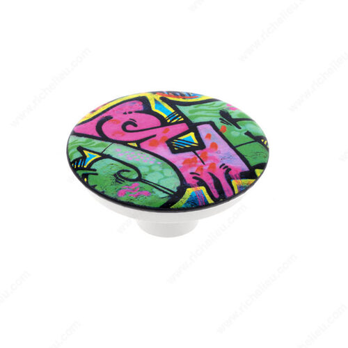 Modern Plastic Knob - 7625 Graffiti