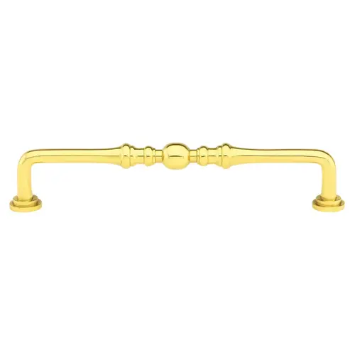 Spindle Cabinet Pull 4" Center To Center Bright Brass Finish