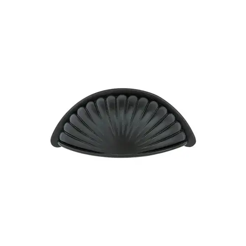 Fluted Bin Cabinet Pull 4" Center To Center Flat Black Finish