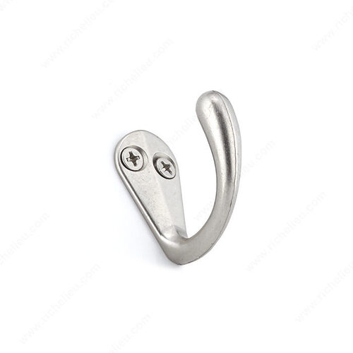 1-1/2 in Single Utility Hook - 818 Matte Nickel