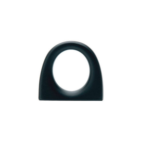 Ring Cabinet Knob 1" Center To Center Flat Black Finish