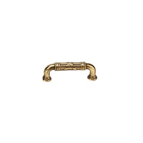 Fixed Cabinet Pull Estate 4" Center To Center Ribbon And Reed French Antique Brass Finish