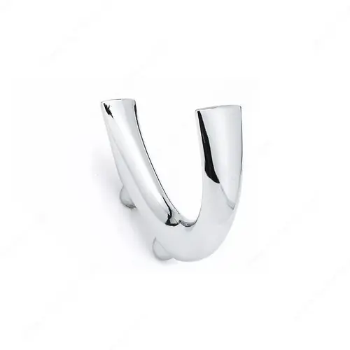 Modern Metal Hook - 8496 Chrome