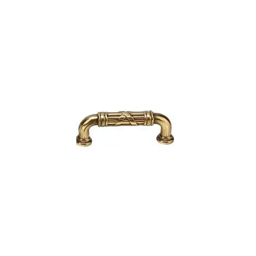 Fixed Cabinet Pull Estate 6" Center To Center Ribbon And Reed French Antique Brass Finish