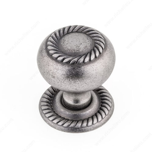 Traditional Metal Knob - 8606 Pewter