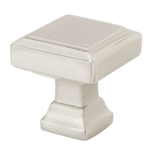 Geometric Square 1-3/8" Cabinet Knob Satin Nickel Finish