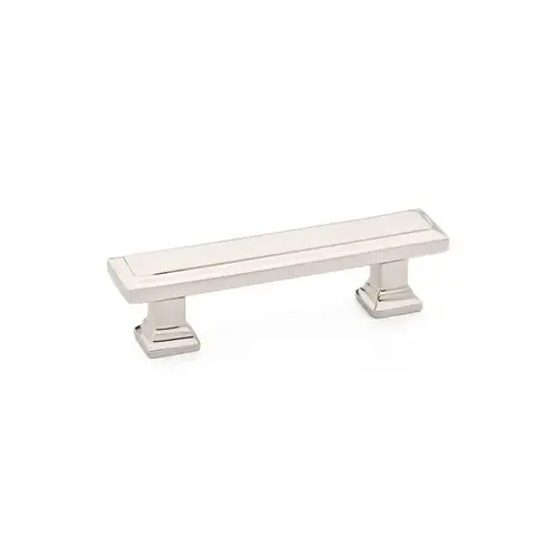 Geometric Rectangular 3" Cabinet Pull Bright Nickel Finish