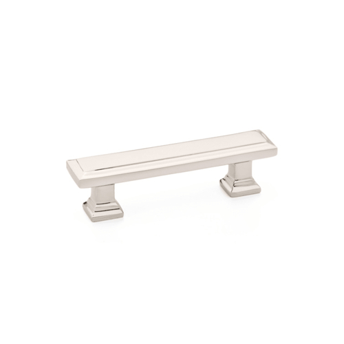 Geometric Rectangular 3-1/2" Cabinet Pull Bright Nickel Finish