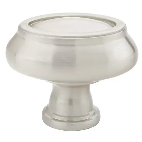 Geometric Oval 1-1/2" Cabinet Knob Satin Nickel Finish