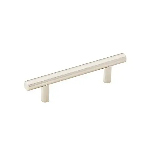 Brass Bar 4" Center to Center Cabinet Pull Satin Nickel Finish