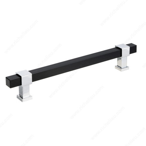 Modern Metal Pull - 8747 Matte Black / Chrome