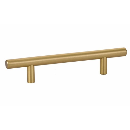 Brass Bar 5" Center to Center Cabinet Pull Satin Brass Finish