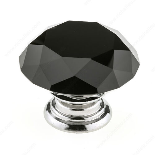 Modern Crystal Knob - 8776 Chrome / Black