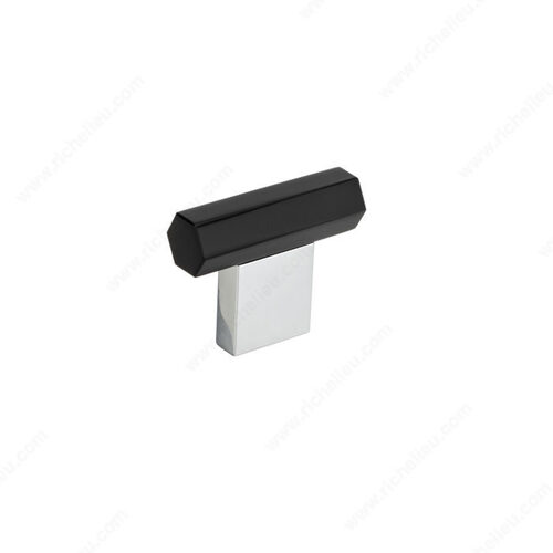 Modern Metal Knob - 8780 Matte Black / Chrome