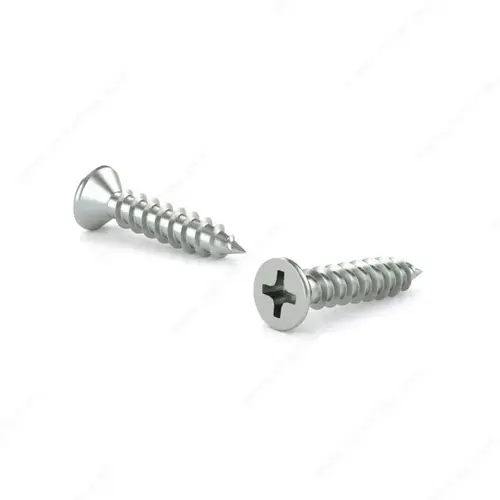 Zinc Plated Metal Screw, Flat Head, Philipps Drive, Self-Tapping Thread, Type A point - pack of 5000