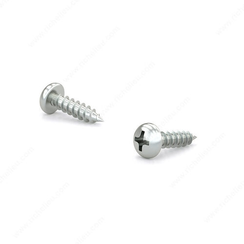 Zinc Plated Metal Screw, Pan Head, Phillips Drive, Self-Tapping Thread, Type A Point - pack of 8000