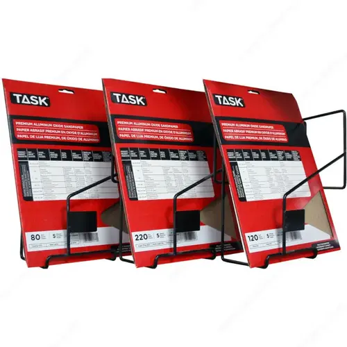 Display Material: 9" x 11" Packaged Sandpaper Display Rack