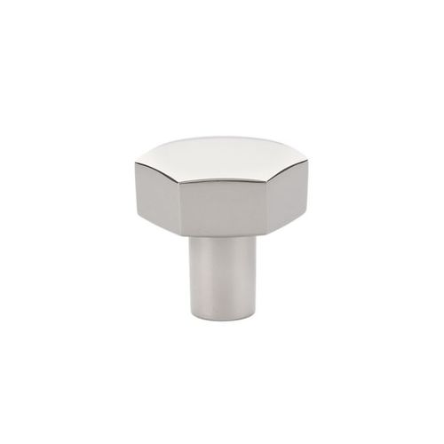 1-1/8" Mod Hex Cabinet Knob Bright Nickel Finish