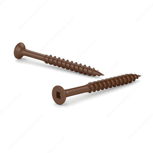 Brown Treated Wood Screw, Bugle Head, Square Drive, Coarse Thread, Regular Wood Point Type - pack of 4000