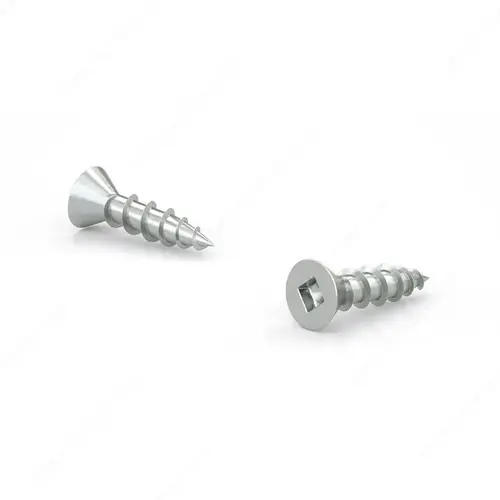 Zinc-Plated Wood Screw, Flat head, Square Drive, Coarse Thread, Regular Wood Point - pack of 15000