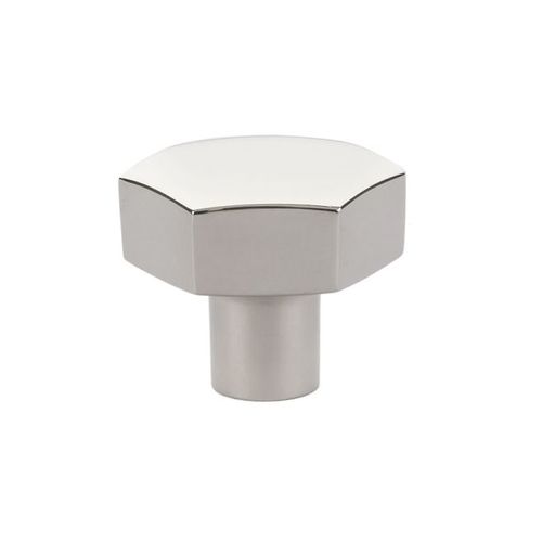 1-1/2" Mod Hex Cabinet Knob Bright Nickel Finish