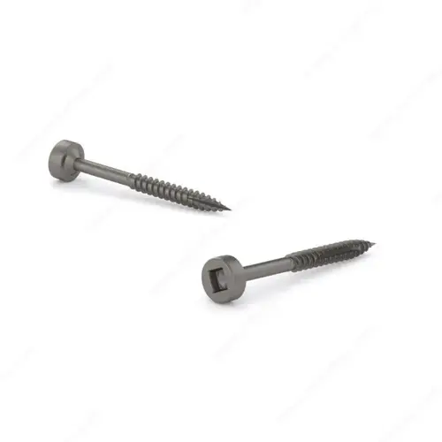 Plain Wood Screw, Fillister Head, Square Drive, Fine Thread, Double Cut Point - pack of 1000