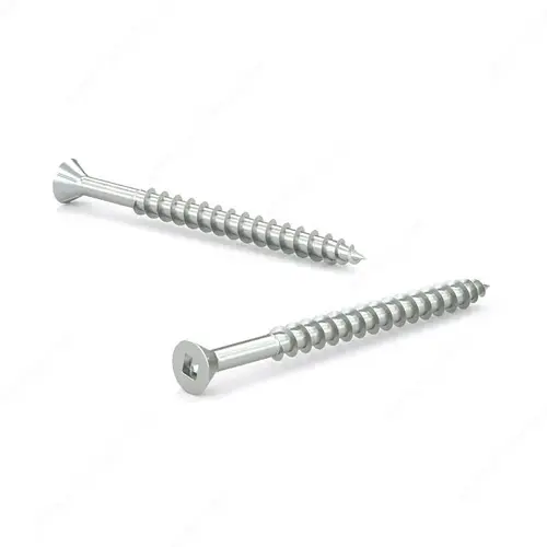 Zinc-Plated Wood Screw, Flat Head With Nibs, Square Drive, Coarse Thread, Regular Wood Point - pack of 4000