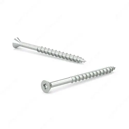 Zinc-Plated Wood Screw, Flat head, Square Drive, Coarse Thread, Regular Wood Point - pack of 1000