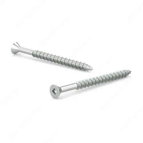 Zinc-Plated Wood Screw, Flat Head With Nibs, Square Drive, Hi-Low Thread, Regular Wood Point - pack of 7500