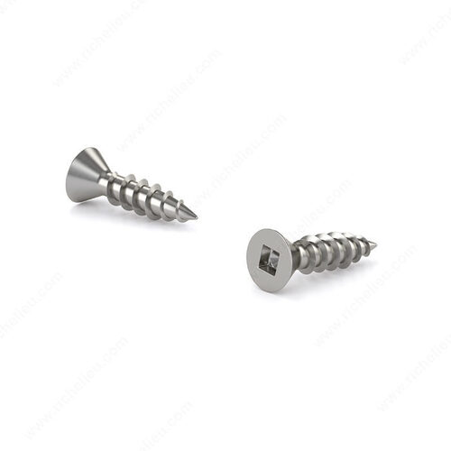 Stainless Steel Wood Screw, Flat Head, Square Drive, Regular Thread, Regular Wood Point - pack of 15000