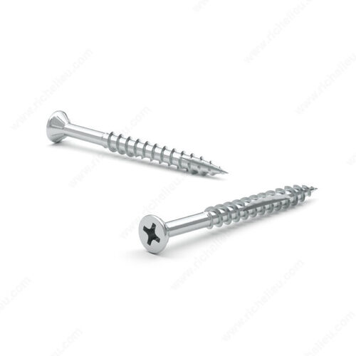 Wood Screw, Flat Head with Nibs, Phillips Drive, Coarse Thread, Double Cut Point Zinc - pack of 6000