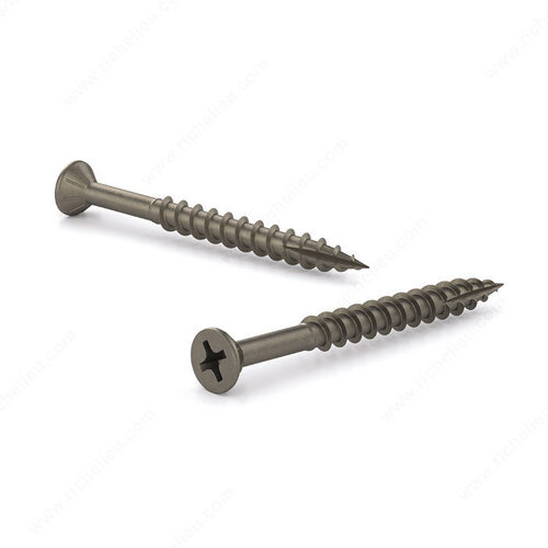 Black Phosphate Wood Screw, Flat Head with Nibs, Phillips Drive, Coarse Thread, Type 17 Point - pack of 1000