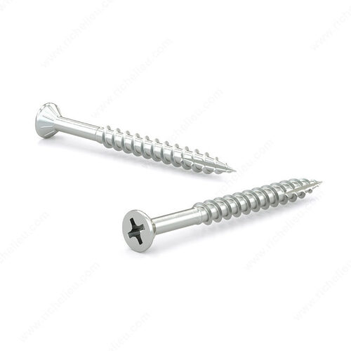 Zinc-Plated Wood Screw, Flat Head With Nibs, Phillips Drive, Coarse Thread, Type 17 Point - pack of 7000