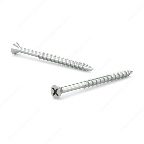 Zinc-Plated Wood Screw, Flat Head, Phillips Drive, Coarse Thread, Regular Wood Point - pack of 10000