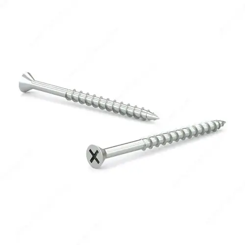 Zinc-Plated Wood Screw, Flat Head, Phillips Drive, Coarse Thread, Regular Wood Point - pack of 4000