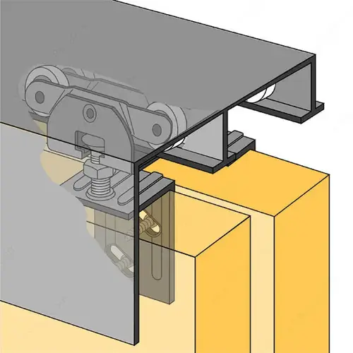Bi-Passing Door Track Set - 1-3/4" - Front Fascia