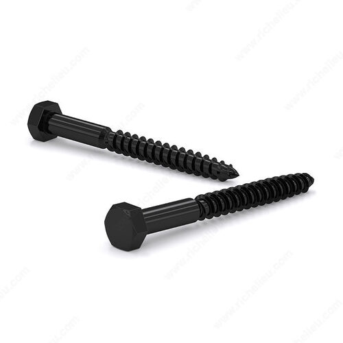 Hex Head Lag Screw - Black Head, Zinc