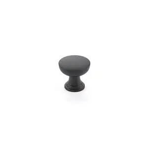 Emtek 86467US19 1-1/4" Overland Cabinet Knob Flat Black Finish