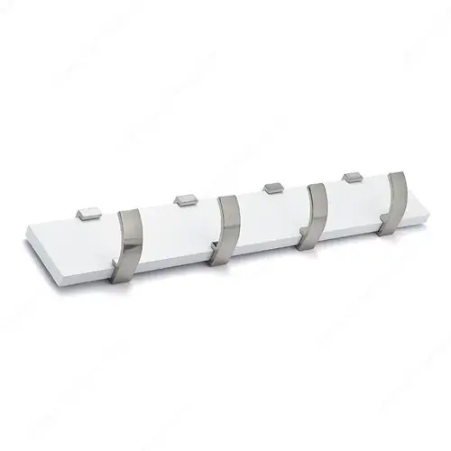 Modern Hook Rack - 1182 White / Brushed Nickel