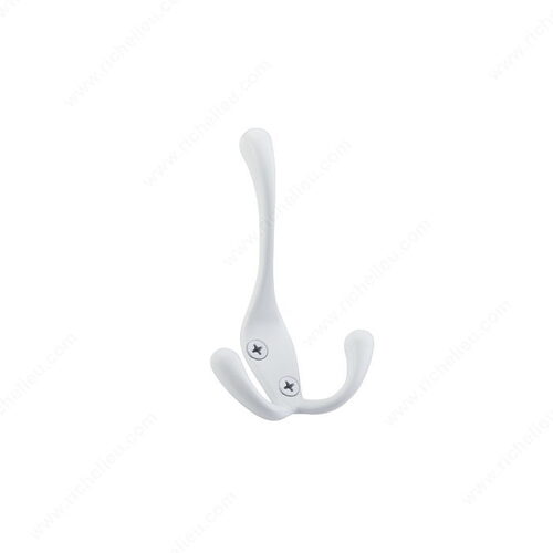 4 inch Heavy Duty Triple Coat Hook - 236 White