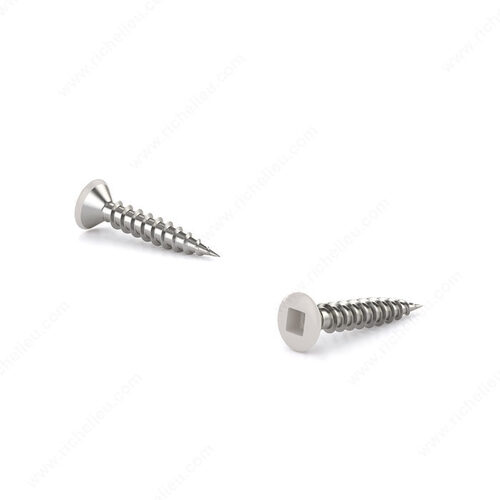 Wood Screw, White Oval Head, Square Drive, Regular Thread, Regular Wood Point - pack of 100