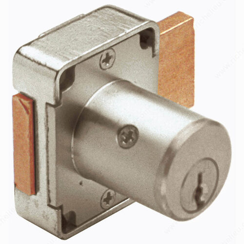 Deadbolt Door Cabinet Lock 7/8" or 1-3/8" Satin Chrome